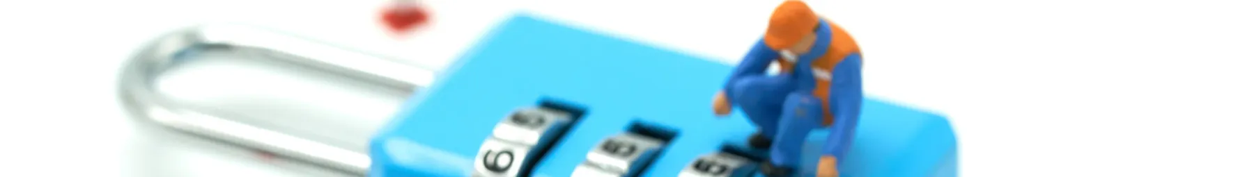 Secure lock pad with toy figure on it