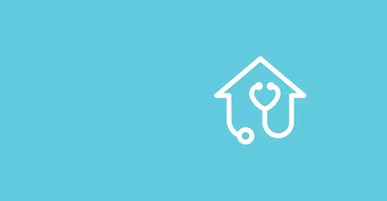 V3 Stethoscope Shaped As House Blue Background (1)