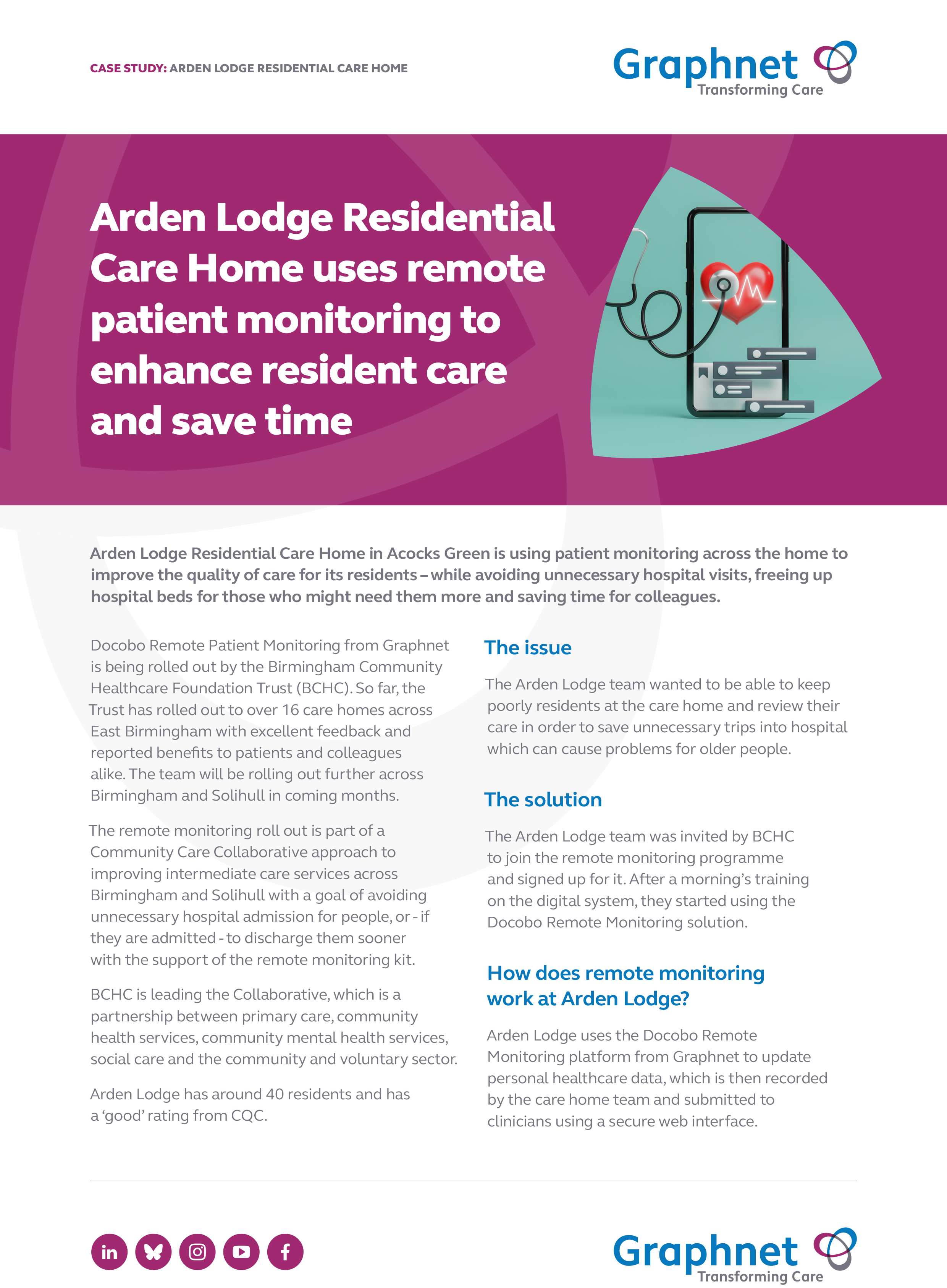 Graphnet Arden Lodge Residential Care Home Case Study FRONT PAGE