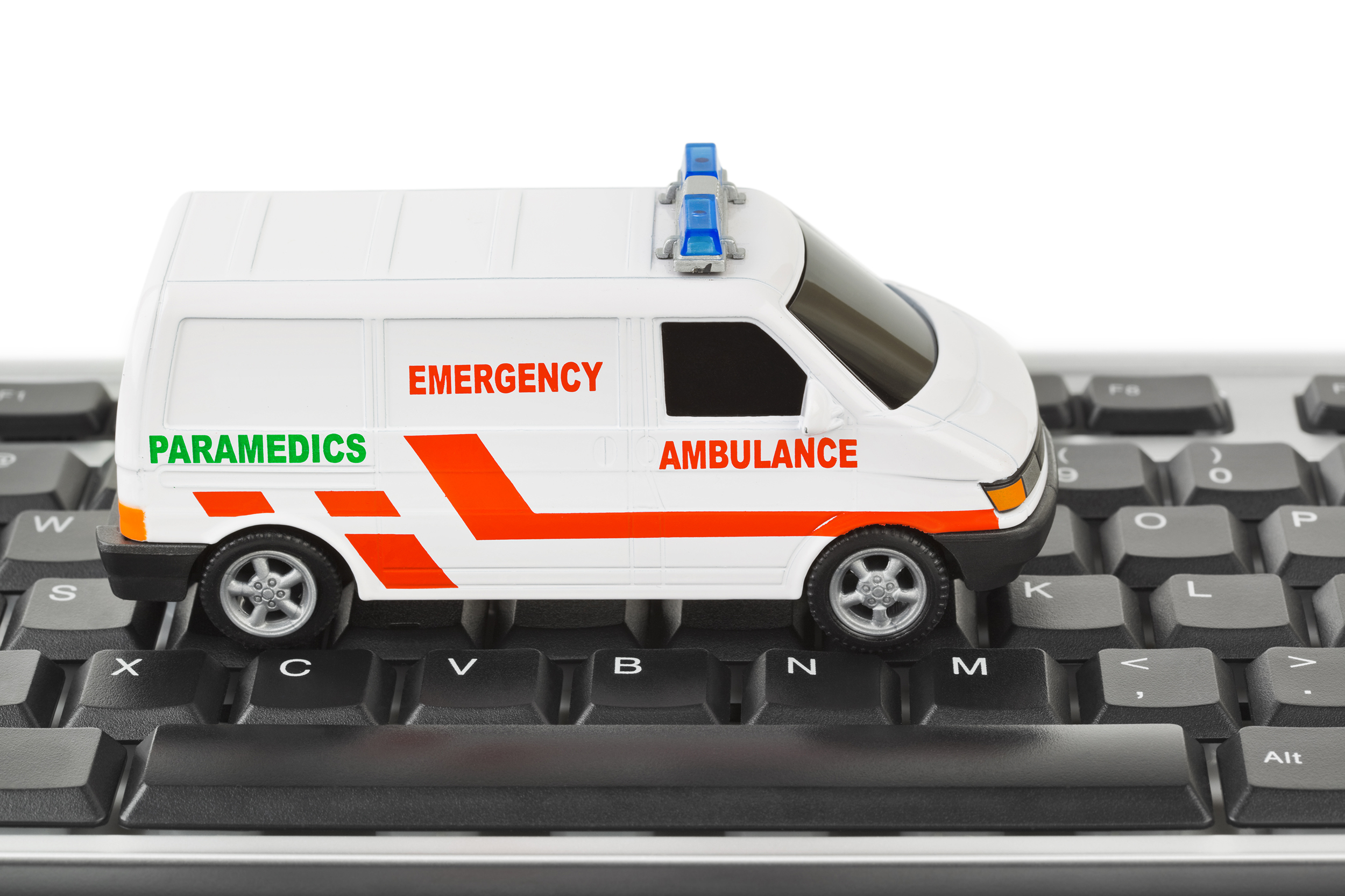 Ambulance On Computer Keyboard Website
