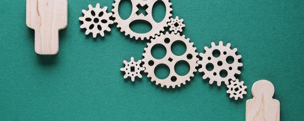 Connected wooden cogs