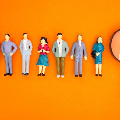 Magnifying Glass On People Orange Background W