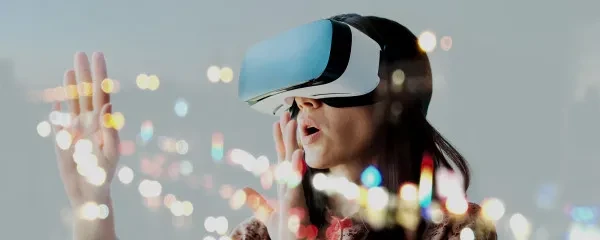 Virtual reality woman