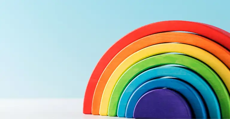 Rainbow Wooden Toy Banner