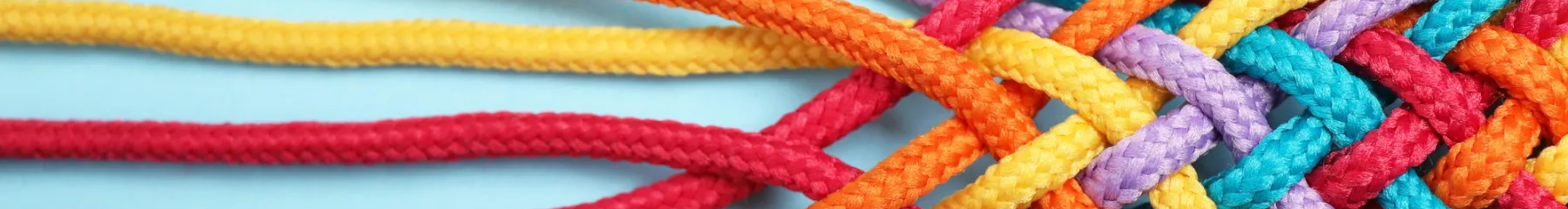 intertwined colorful ropes