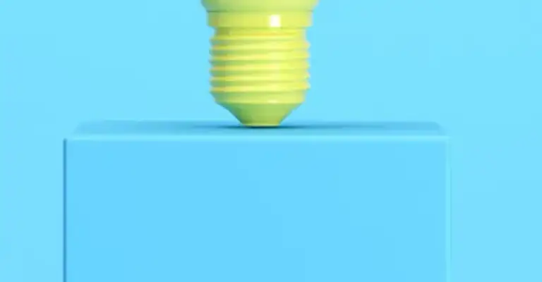 yellow bulbs on a podium blue background resized