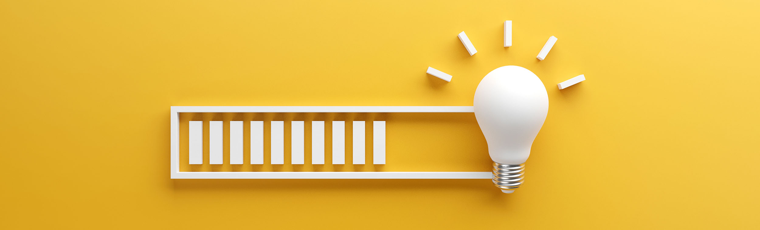 Loading Bar To Lightbulb Yellow Website Banner