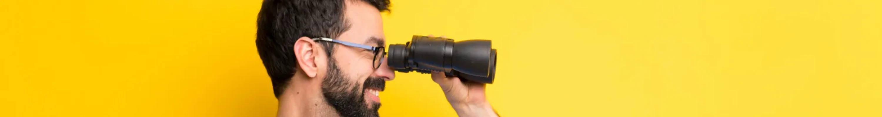 doctor binoculars looking to the side