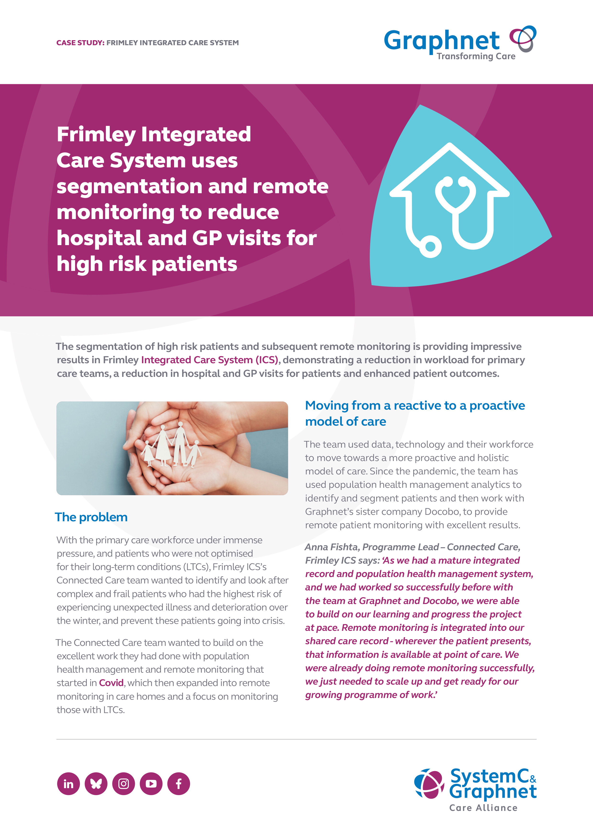 Frimley Integrated Care System Case Study FRONT COVER