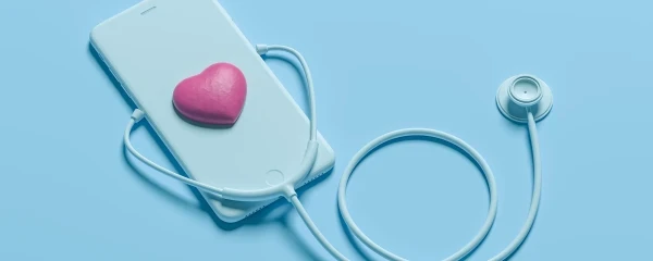 phone with stethoscope and heart smaller