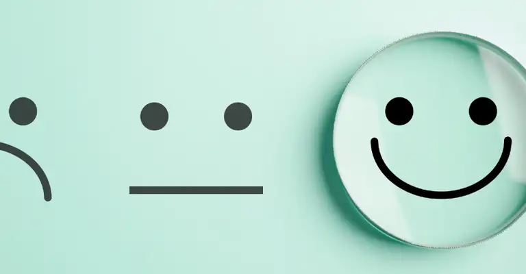 Happy Face Magnifying Glass Banner