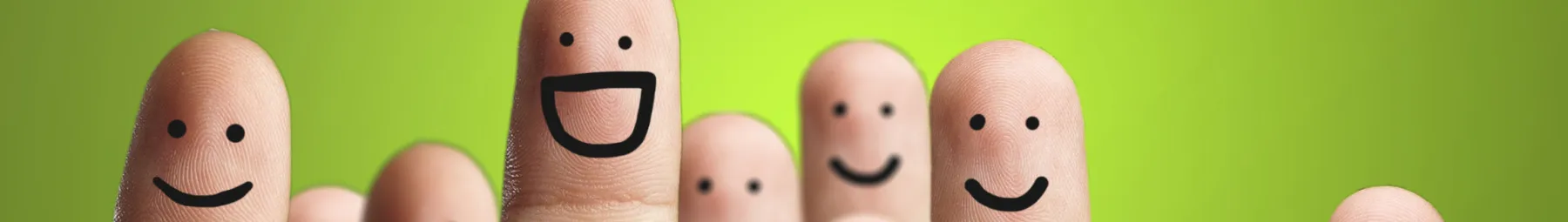 Tips of happy fingers