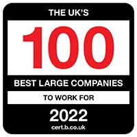UK's 100 Best Large Companies to work for 2022