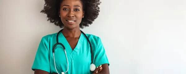 doctor in green scrubs